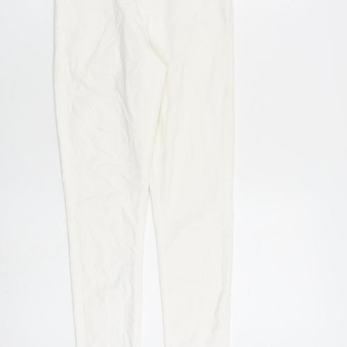 Topshop Womens White Cotton Skinny Jeans Size 26 in L32 in Regular Zip