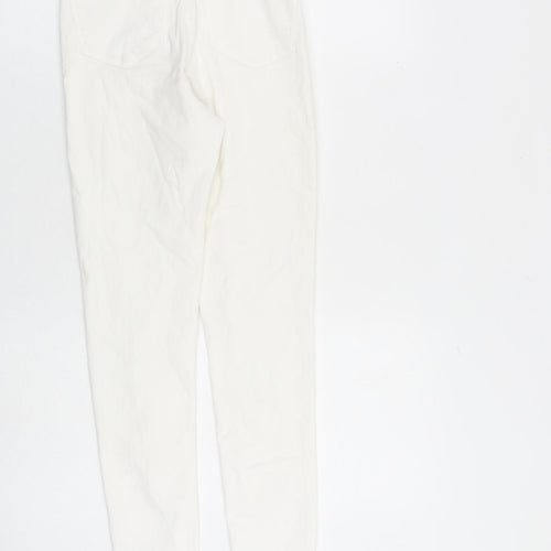 Topshop Womens White Cotton Skinny Jeans Size 26 in L32 in Regular Zip