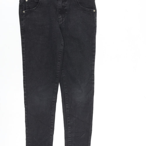 George Boys Grey Cotton Skinny Jeans Size 8-9 Years L21 in Regular Zip