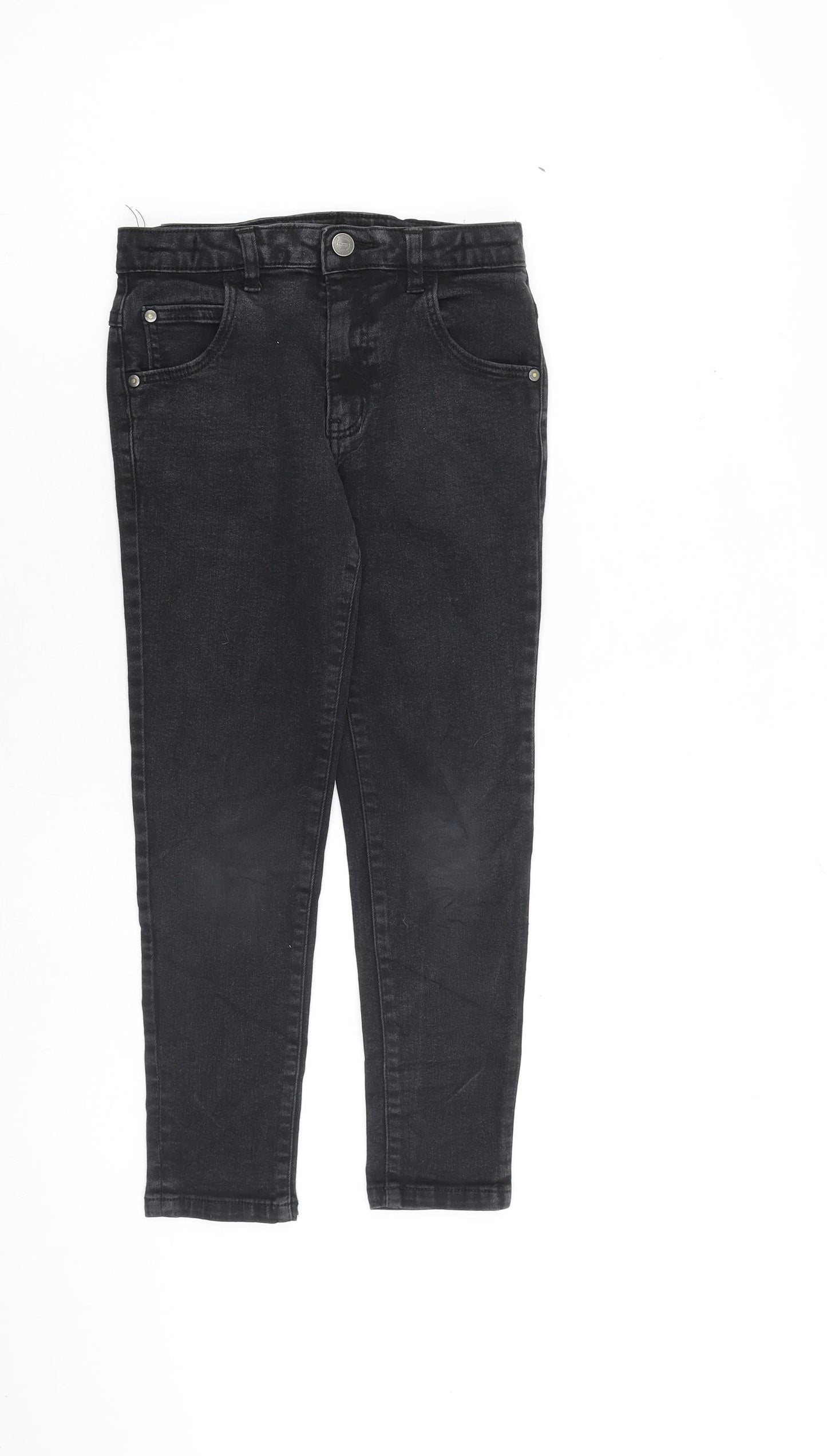 George Boys Grey Cotton Skinny Jeans Size 8-9 Years L21 in Regular Zip