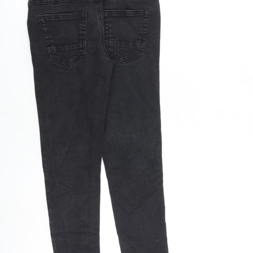 George Boys Grey Cotton Skinny Jeans Size 8-9 Years L21 in Regular Zip