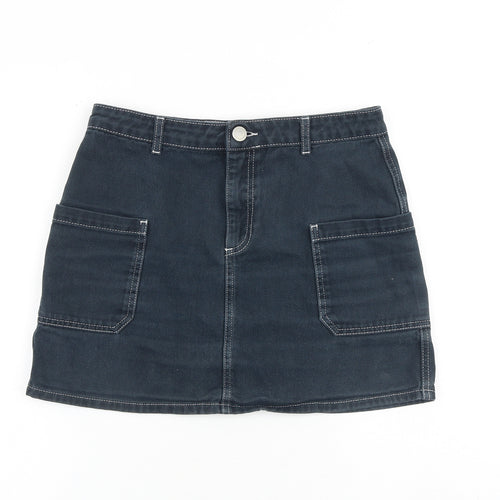 BDG Womens Blue Cotton Cargo Skirt Size M Zip