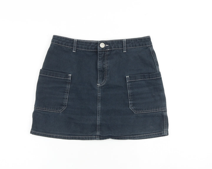 BDG Womens Blue Cotton Cargo Skirt Size M Zip