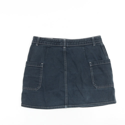 BDG Womens Blue Cotton Cargo Skirt Size M Zip