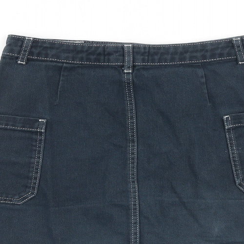 BDG Womens Blue Cotton Cargo Skirt Size M Zip