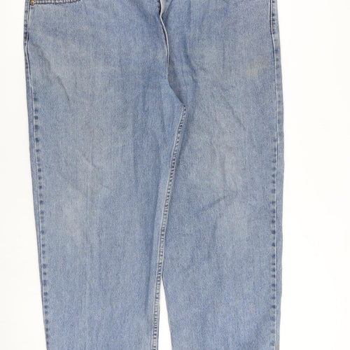 Levi's Mens Blue Cotton Straight Jeans Size 42 in L30 in Regular Zip