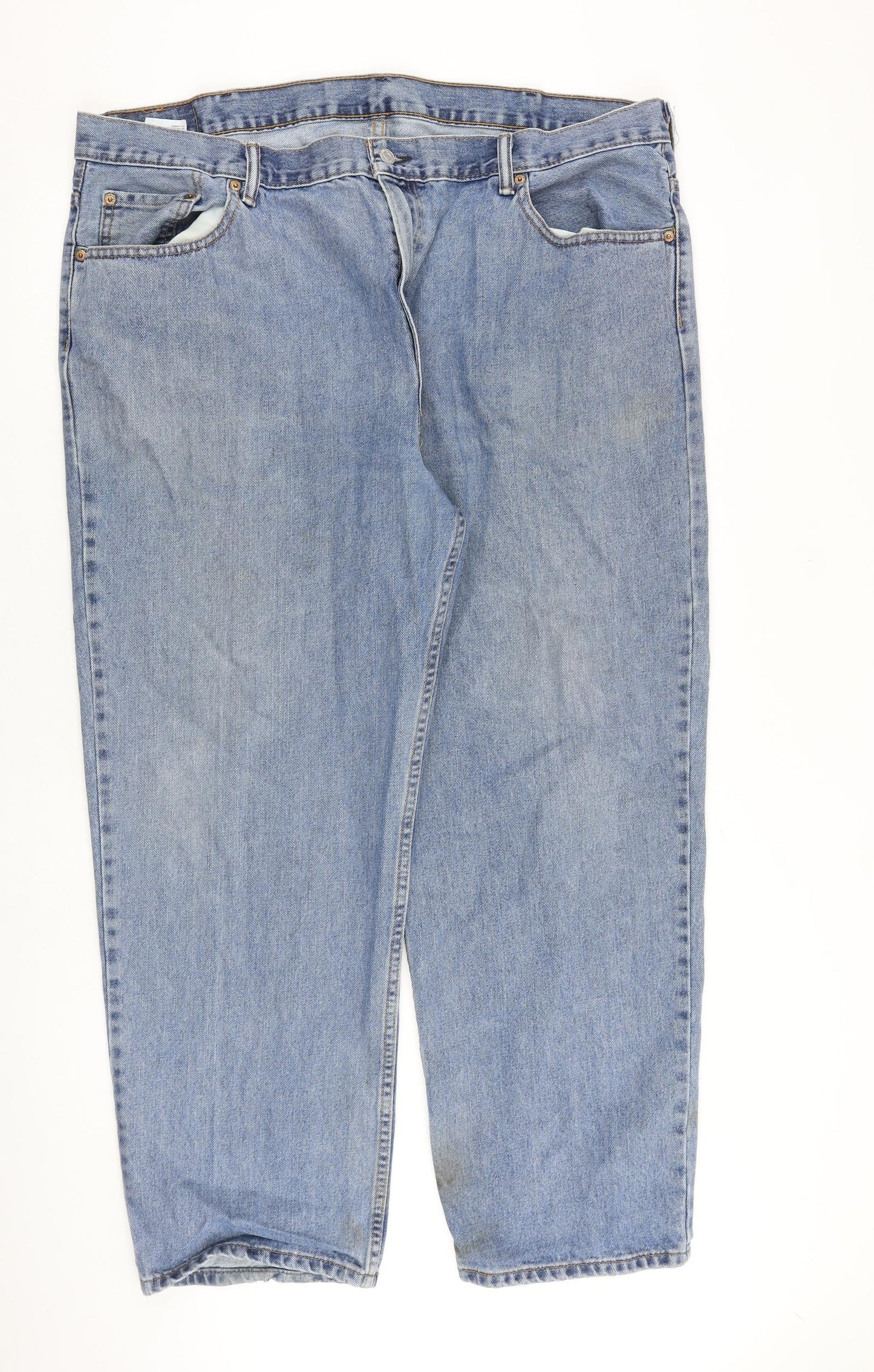 Levi's Mens Blue Cotton Straight Jeans Size 42 in L30 in Regular Zip