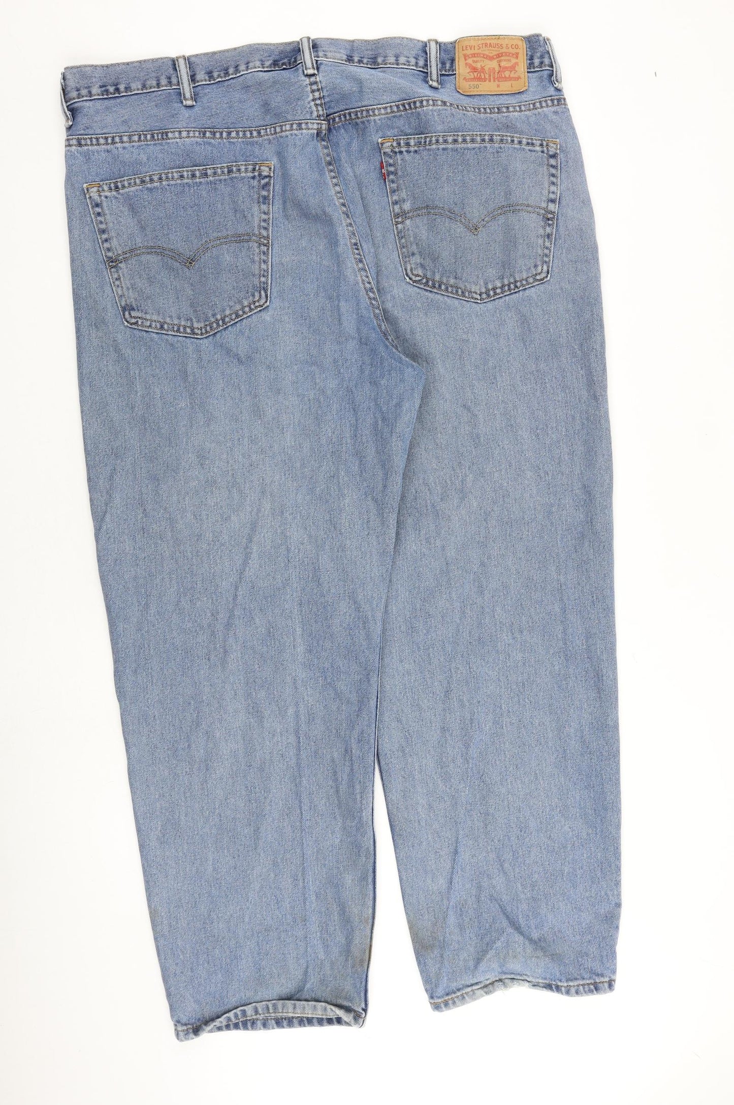 Levi's Mens Blue Cotton Straight Jeans Size 42 in L30 in Regular Zip