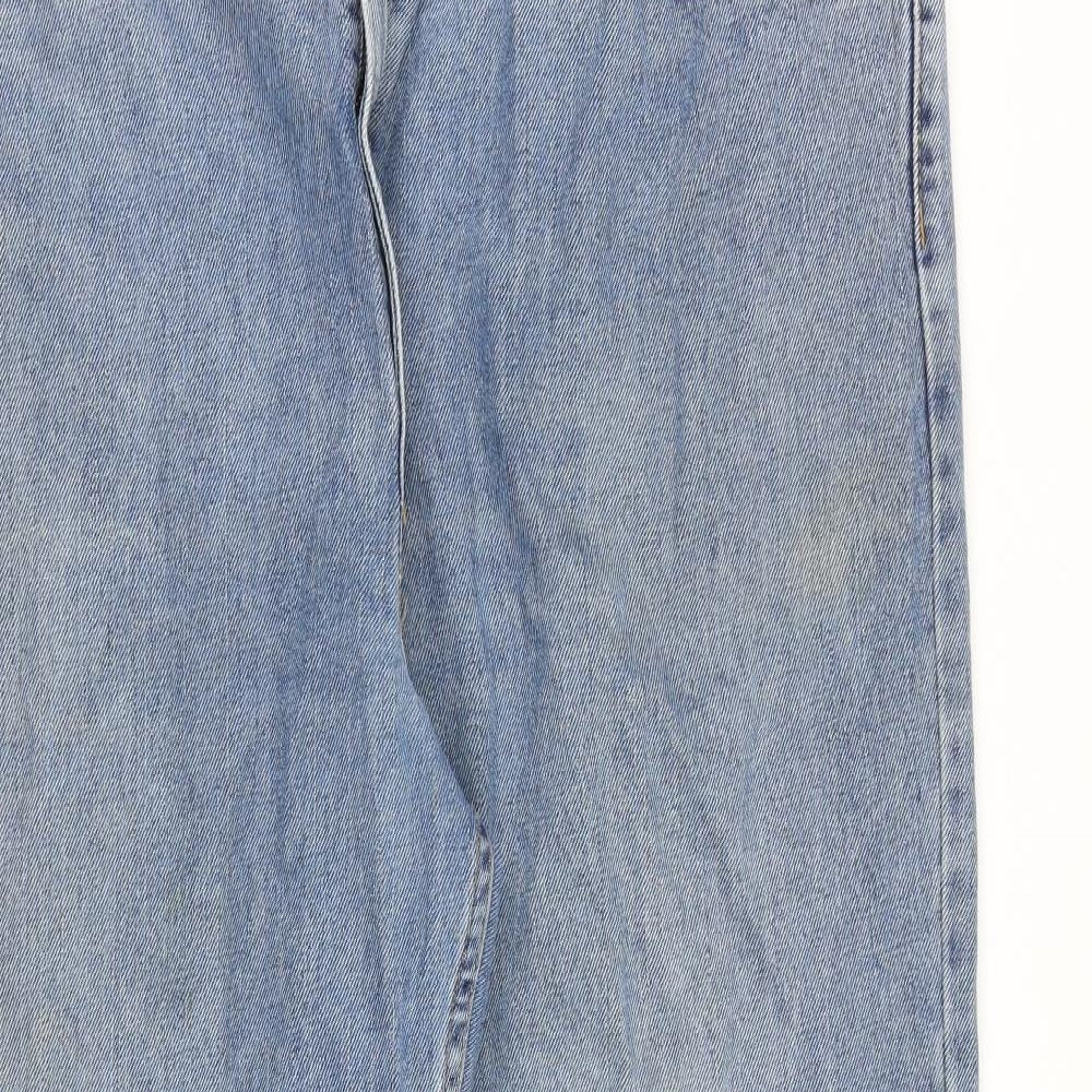 Levi's Mens Blue Cotton Straight Jeans Size 42 in L30 in Regular Zip