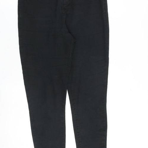 New Look Womens Black Cotton Skinny Jeans Size 12 L28 in Slim Zip
