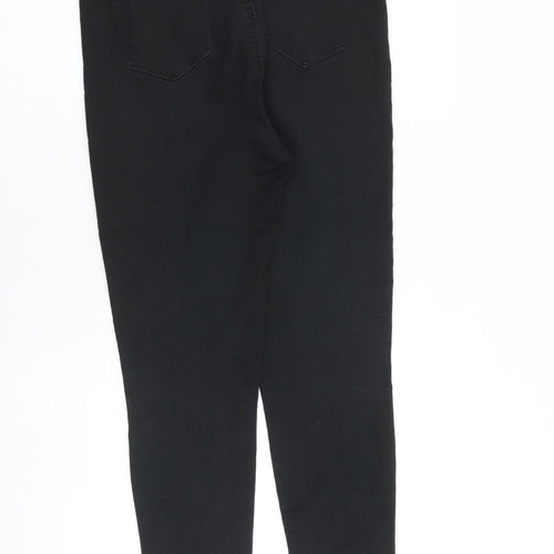 New Look Womens Black Cotton Skinny Jeans Size 12 L28 in Slim Zip