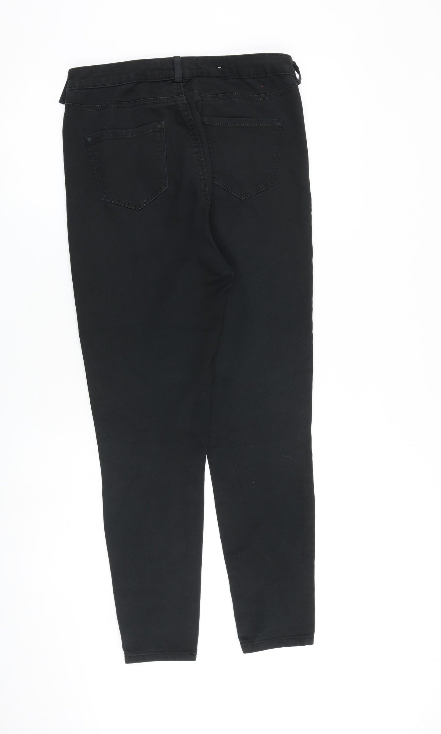 New Look Womens Black Cotton Skinny Jeans Size 12 L28 in Slim Zip