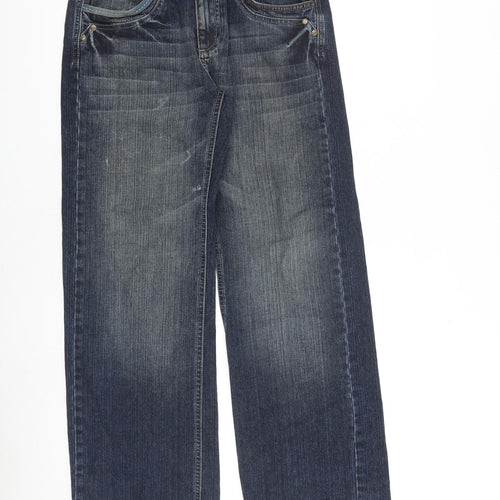 MANTARAY PRODUCTS Boys Blue Cotton Straight Jeans Size 13 Years L28 in Regular Zip