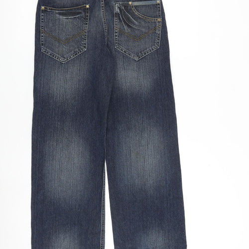 MANTARAY PRODUCTS Boys Blue Cotton Straight Jeans Size 13 Years L28 in Regular Zip