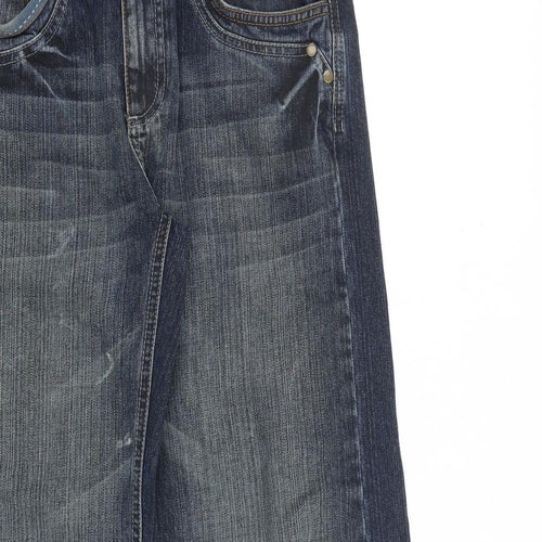 MANTARAY PRODUCTS Boys Blue Cotton Straight Jeans Size 13 Years L28 in Regular Zip