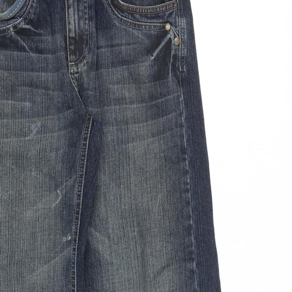MANTARAY PRODUCTS Boys Blue Cotton Straight Jeans Size 13 Years L28 in Regular Zip