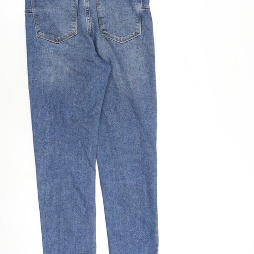 New Look Womens Blue Cotton Tapered Jeans Size 10 L28 in Regular Zip