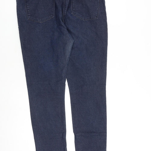 Papaya Womens Blue Cotton Skinny Jeans Size 14 L30 in Slim Zip