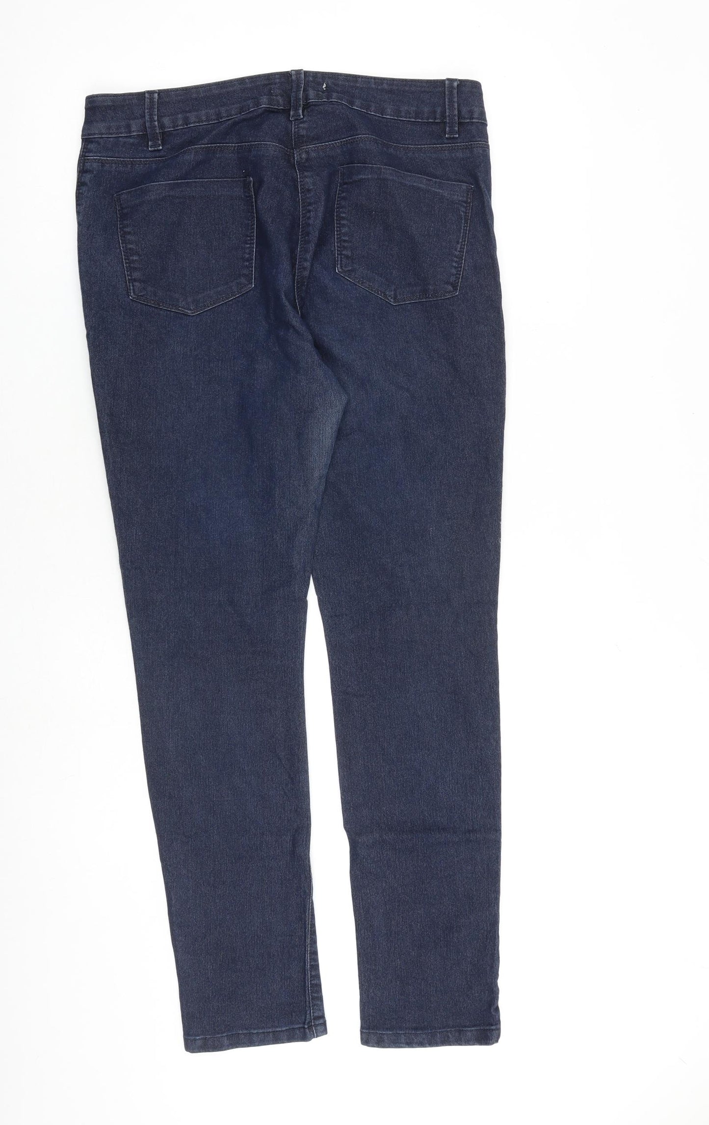 Papaya Womens Blue Cotton Skinny Jeans Size 14 L30 in Slim Zip