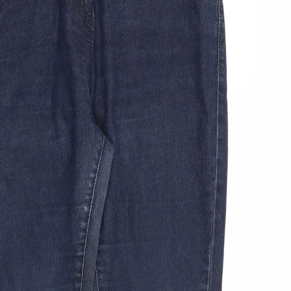 Papaya Womens Blue Cotton Skinny Jeans Size 14 L30 in Slim Zip