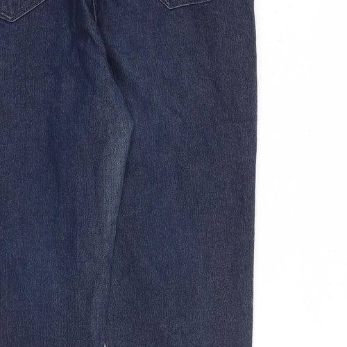 Papaya Womens Blue Cotton Skinny Jeans Size 14 L30 in Slim Zip