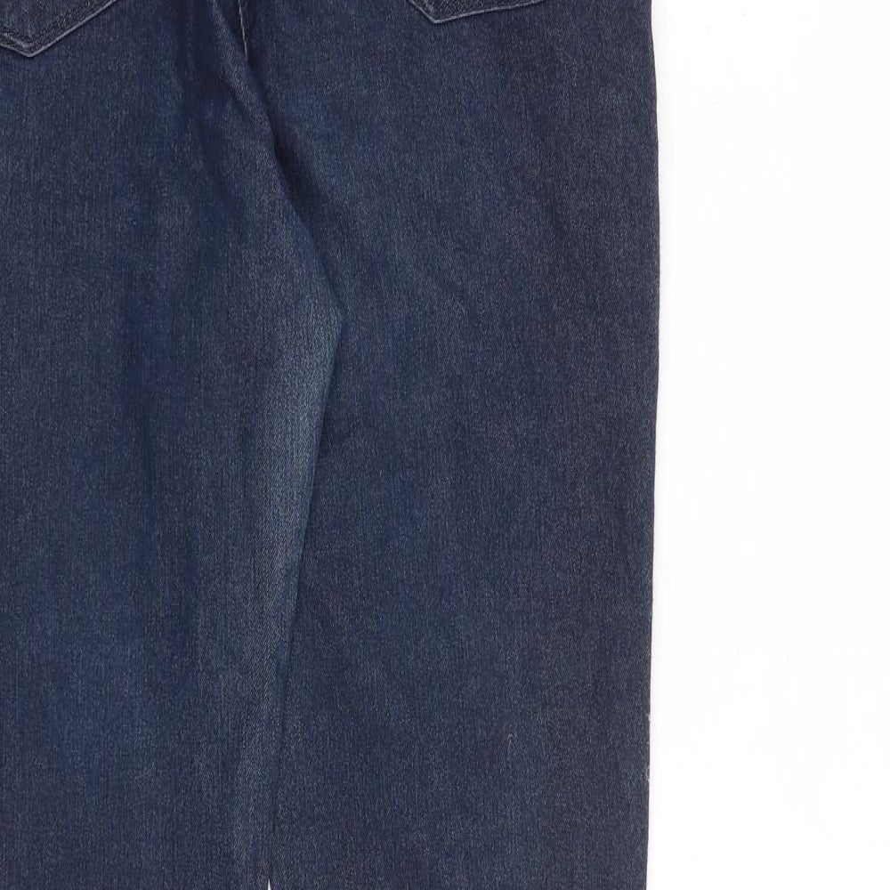 Papaya Womens Blue Cotton Skinny Jeans Size 14 L30 in Slim Zip