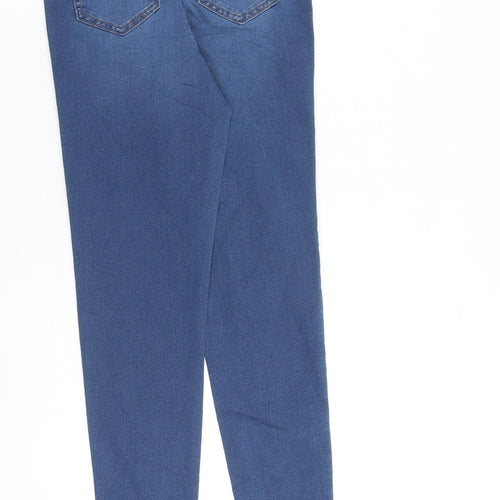 Marks and Spencer Womens Blue Cotton Skinny Jeans Size 8 L30 in Regular