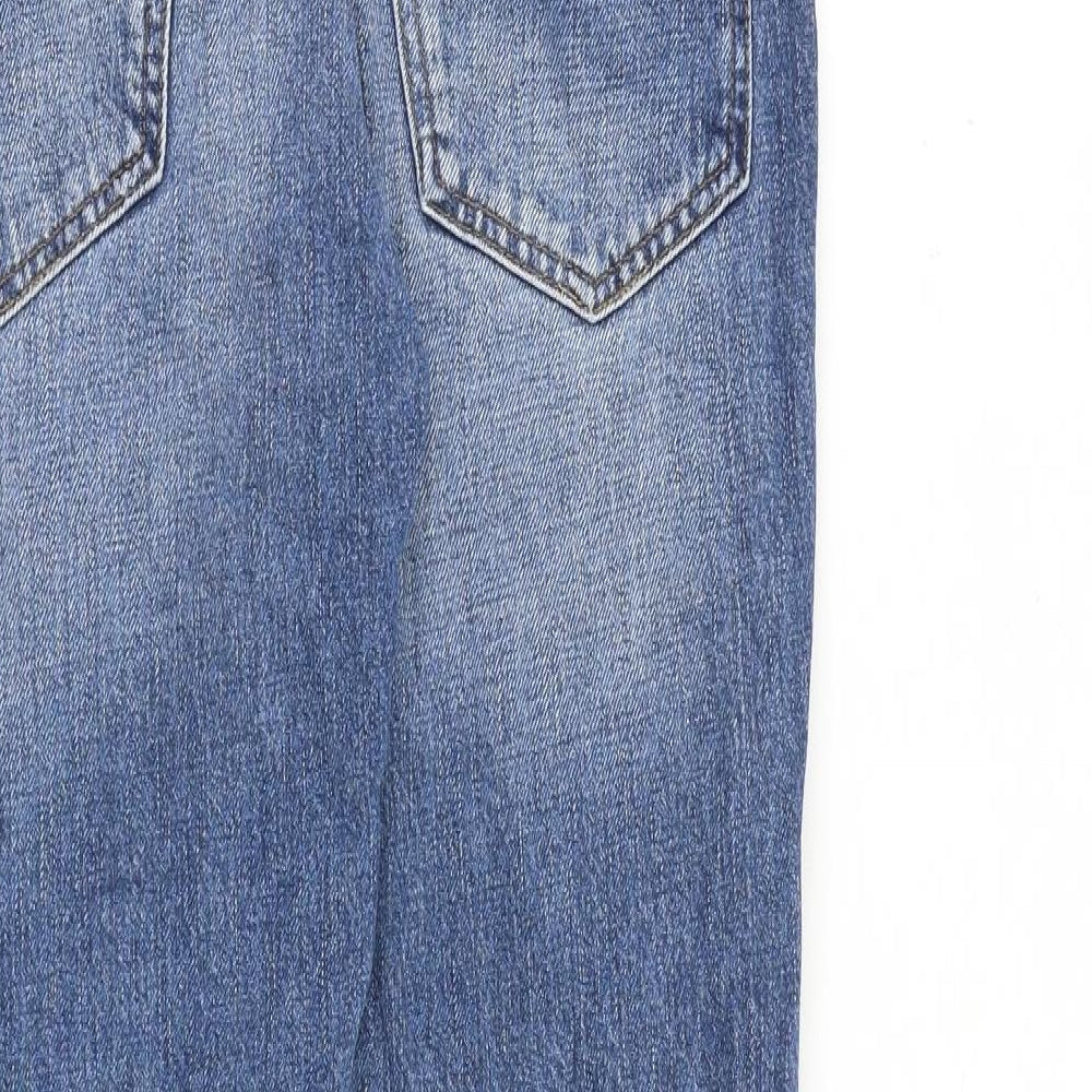 Topman Mens Blue Cotton Straight Jeans Size 32 in L30 in Regular Button