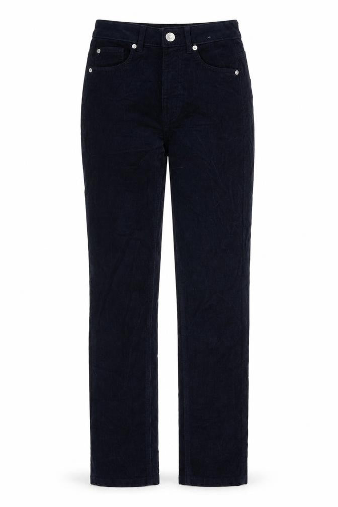 Marks and Spencer Womens Blue Cotton Trousers Size 6 L28 in Regular Zip