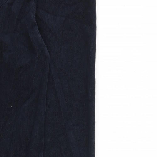 Marks and Spencer Womens Blue Cotton Trousers Size 6 L28 in Regular Zip