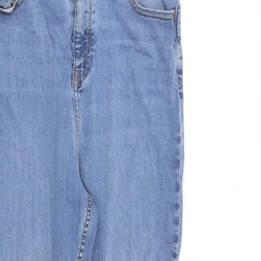 F&F Womens Blue Cotton Skinny Jeans Size 14 L24 in Regular Zip