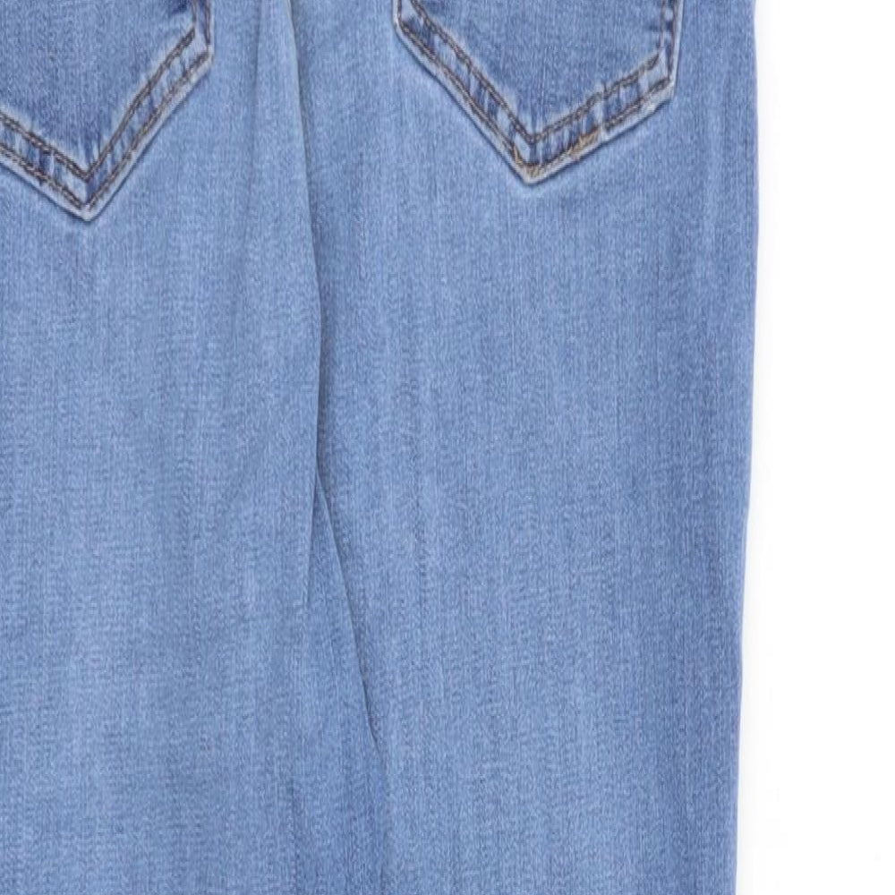 F&F Womens Blue Cotton Skinny Jeans Size 14 L24 in Regular Zip