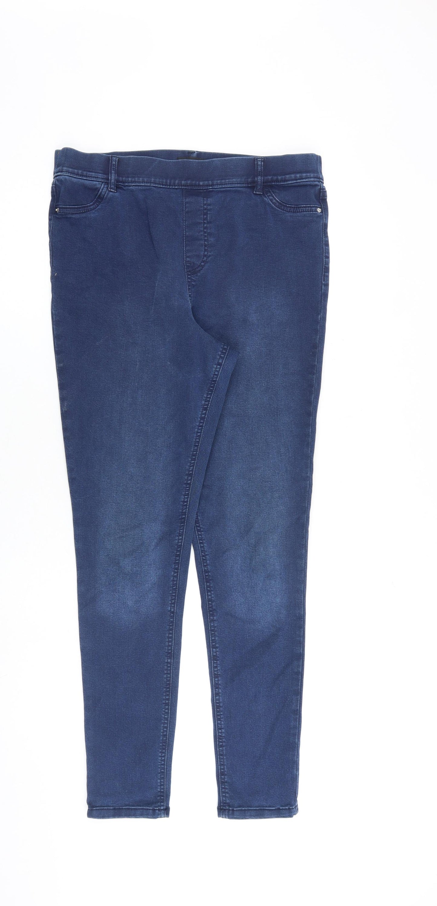 F&F Womens Blue Cotton Jegging Jeans Size 14 L28 in Regular