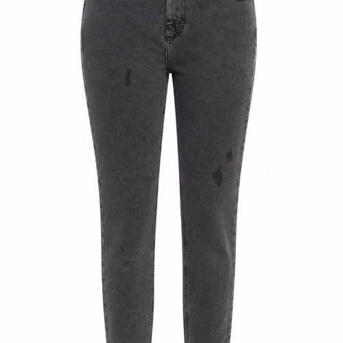 New Look Womens Grey Cotton Skinny Jeans Size 10 L29 in Slim Zip - Raw Hem