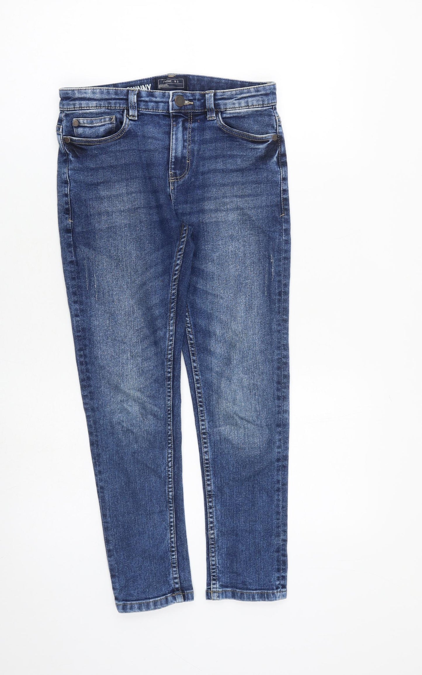 NEXT Boys Blue Cotton Skinny Jeans Size 10 Years L23 in Regular Zip