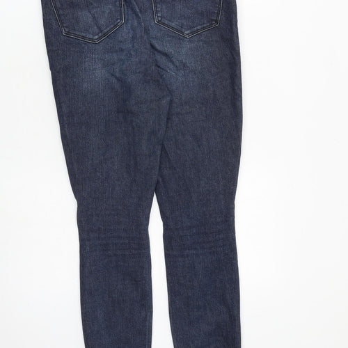 George Womens Blue Cotton Straight Jeans Size 10 L29 in Slim Zip