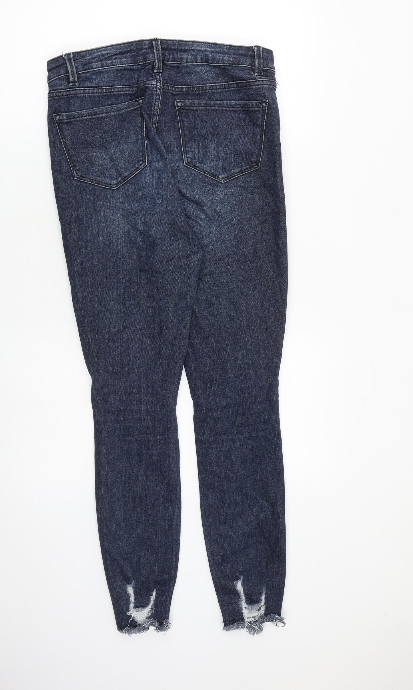 George Womens Blue Cotton Straight Jeans Size 10 L29 in Slim Zip