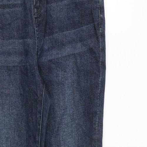 George Womens Blue Cotton Straight Jeans Size 10 L29 in Slim Zip