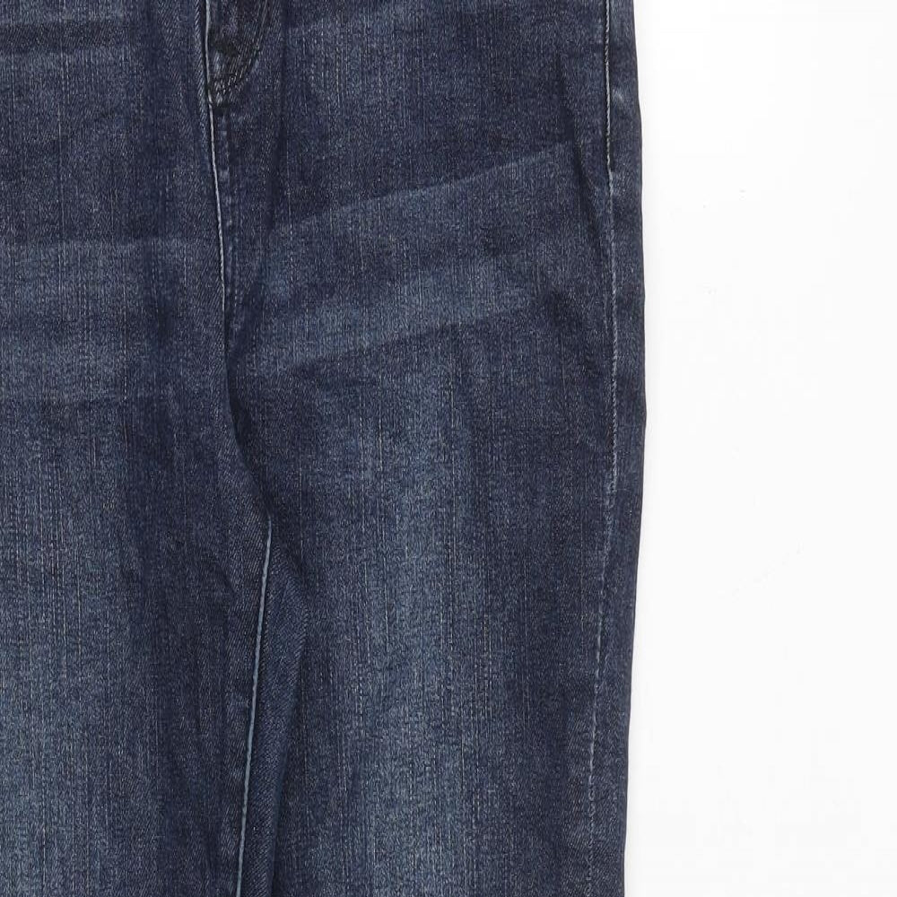 George Womens Blue Cotton Straight Jeans Size 10 L29 in Slim Zip