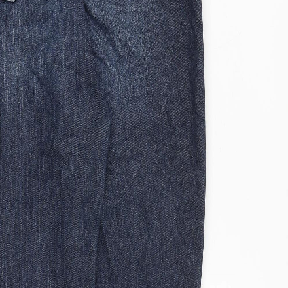 George Womens Blue Cotton Straight Jeans Size 10 L29 in Slim Zip