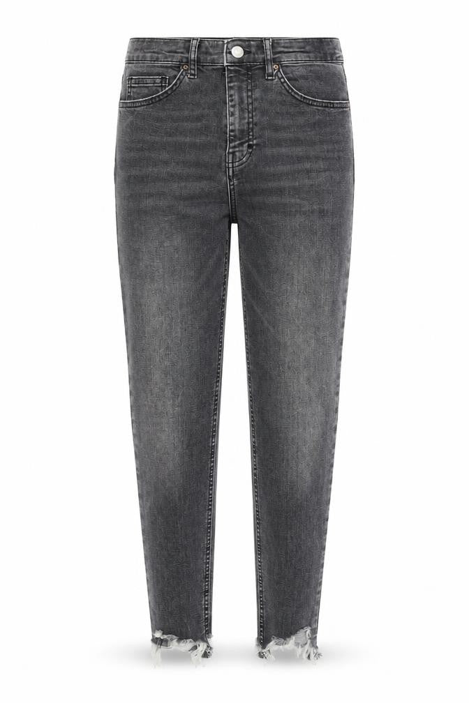 Topshop Womens Grey Cotton Skinny Jeans Size 28 in L32 in Regular Zip - Raw Hem