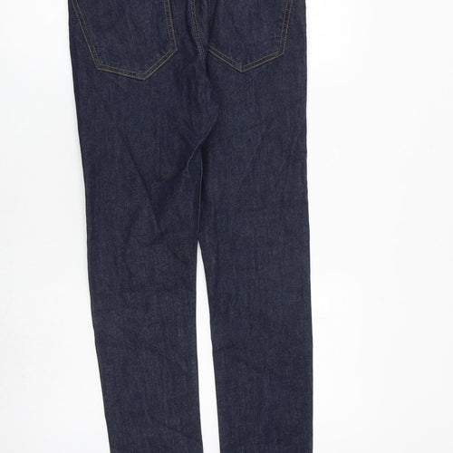 New Look Mens Blue Herringbone Cotton Skinny Jeans Size 30 in L30 in Slim Zip
