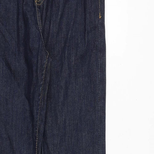 New Look Mens Blue Herringbone Cotton Skinny Jeans Size 30 in L30 in Slim Zip