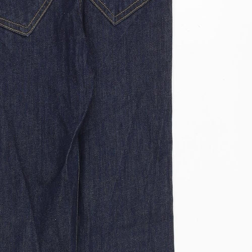 New Look Mens Blue Herringbone Cotton Skinny Jeans Size 30 in L30 in Slim Zip