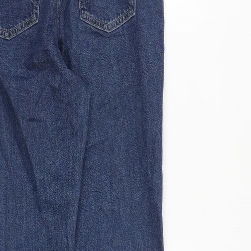 F&F Womens Blue Cotton Tapered Jeans Size 8 L27 in Regular Zip