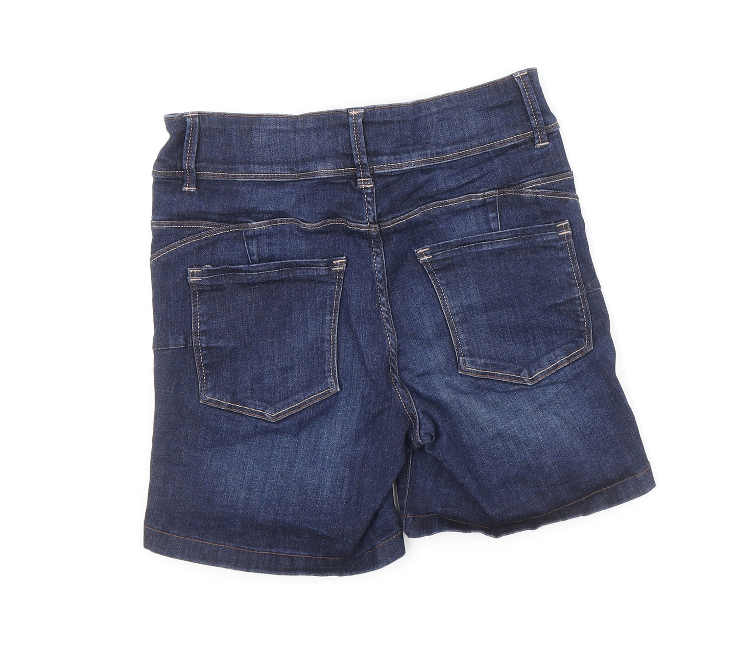 NEXT Womens Blue Cotton Basic Shorts Size 10 L5.5 in Regular Zip