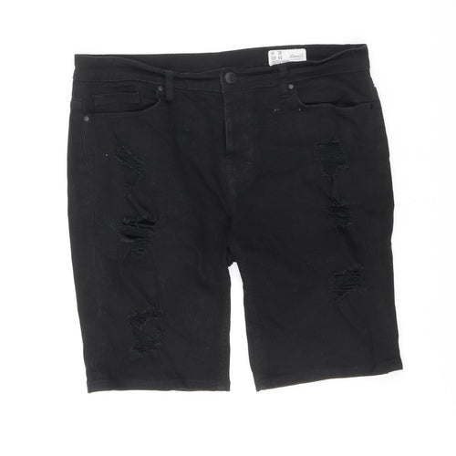 Denim & Co. Mens Black Cotton Chino Shorts Size 36 in L10 in Regular Button
