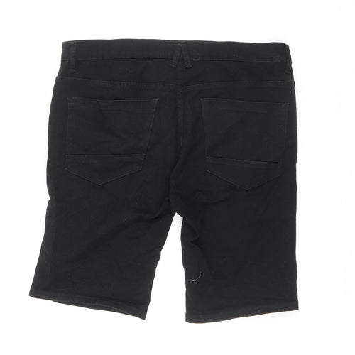 Denim & Co. Mens Black Cotton Chino Shorts Size 36 in L10 in Regular Button