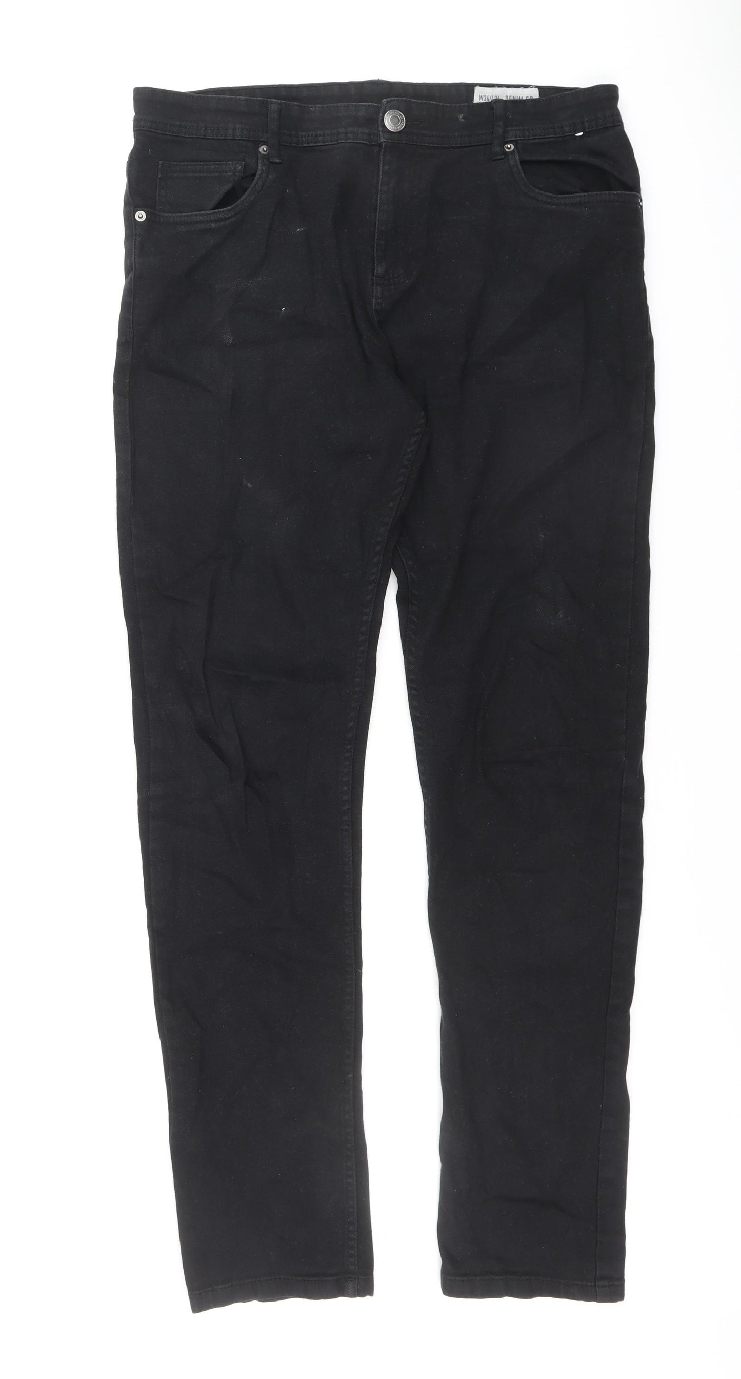 Denim & Co. Mens Black Cotton Skinny Jeans Size 34 in L31 in Regular Zip