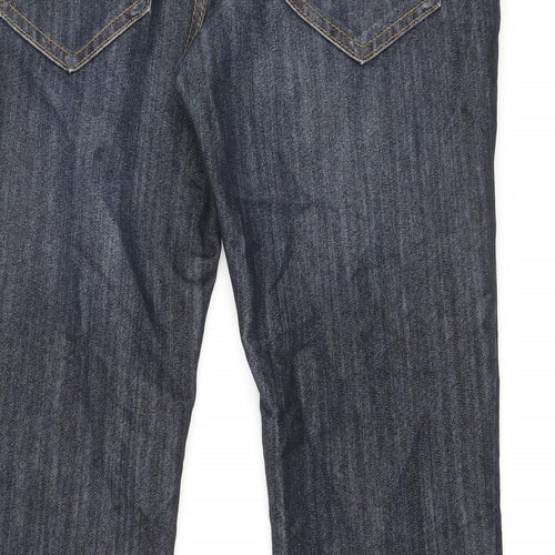 Denim & Co. Mens Blue Cotton Straight Jeans Size 34 in Regular Button